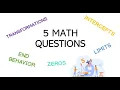 Math Performance Task 1 5 Math Questions