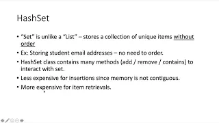 HashSets in Java