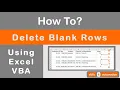 Excel VBA How to Delete Blank Rows Two Techniques