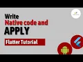 Flutter Tutorial - How To Call Android Native Code Java Kotlin Platform Specific Code