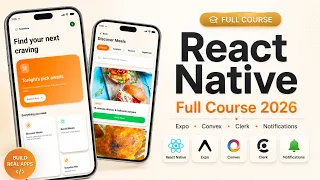 React Native Full Course 2026 Expo Nativewind Convex Clerk Notifications