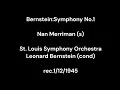 Bernstein Symphony No 1 Nan Merriman s Leonard Bernstein St Louis Symphony Orchestra 1945
