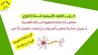 ملخص الدعامة الخلوية للرسالة العصبية أولى ثانوي علوم و تكنولوجيا 