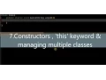 7 Constructors this keyword managing multiple classes In Hindi