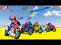 Download Lagu Spider-Man🔥 Rescue Capt. America 🏍️ سبايدر مان ينقذ كابتن أمريكا Cars and Bikes | Funny Game GTA 5