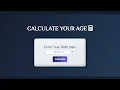 How To Build Age Calculator Using HTML CSS JAVASCRIPT Age Calculator Tutorial