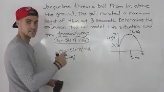 MCR3U - Quadratic Functions Mock Test 2 Application Question 1