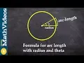 What is the formula for arc length with radius and theta