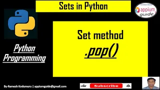 Python Sets pop Method