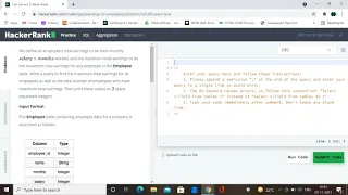 TOP EARNERS - HACKERRANK SOLUTION SQL IN ORACLE