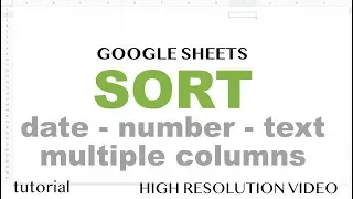 Google Sheets - Sort