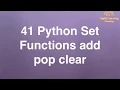 41 Python Set Functions add pop clear Online Training Download app from below link