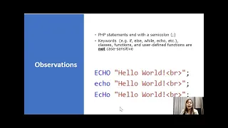 Intro to PHP comments variables echo and print