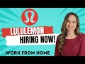 LULULEMON Hiring Multiple Work From Home Remote Jobs Now in 2022