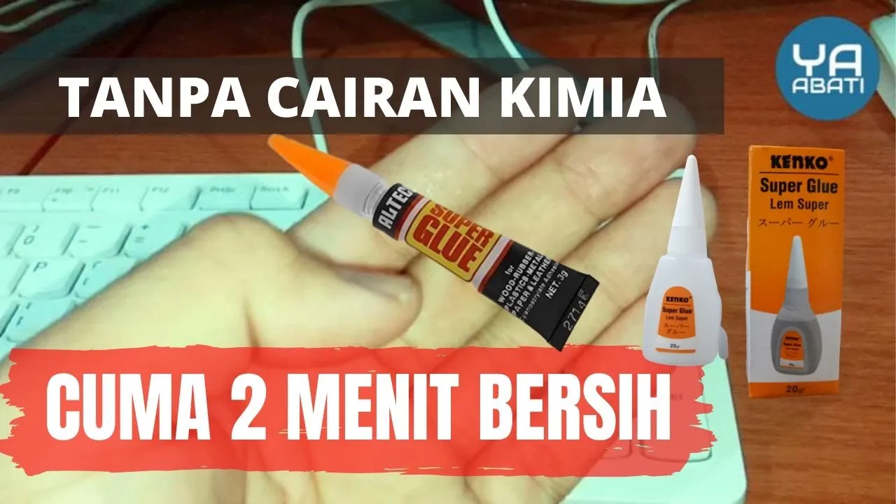 Cara Menghilangkan Bekas Lem Setan, Alteco, Lem G, dari Akrilik. 