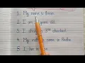 How to Write Myself for Class LKG and UKG 5 lines Myself