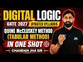 GATE 2027 - QUINE McCLUSKEY METHOD TABULAR METHOD UPDATED SYLLABUS DIGITAL LOGIC