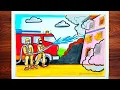 National Fire Safety Day Drawing How to Draw Fire Fighter Fire Accident Drawing Fire Rescue Poster