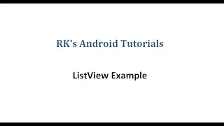 ListView Example - Android Studio
