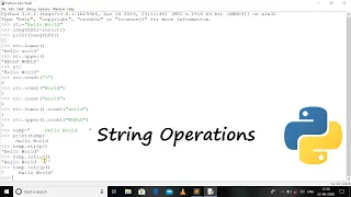 Python 3 8 Programming Tutorial String Literals Part-2 String Operations