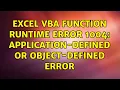 Excel VBA Function runtime error 1004 Application-defined or object-defined error 4 Solutions