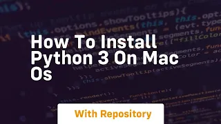 How to install python 3 on mac os