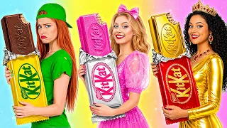 ريتش مقابل بروك مقابل تحدي غيغا للأغذية الغنية | حيل ووصفات المطبخ Multi DO Challenge