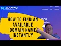 How To Find An Available Domain Name Instantly Using NamingGenerator com - Free Availability Checker
