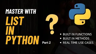 Python Lists Part-2 Beginner to Pro with Examples Python Programming Tutorial