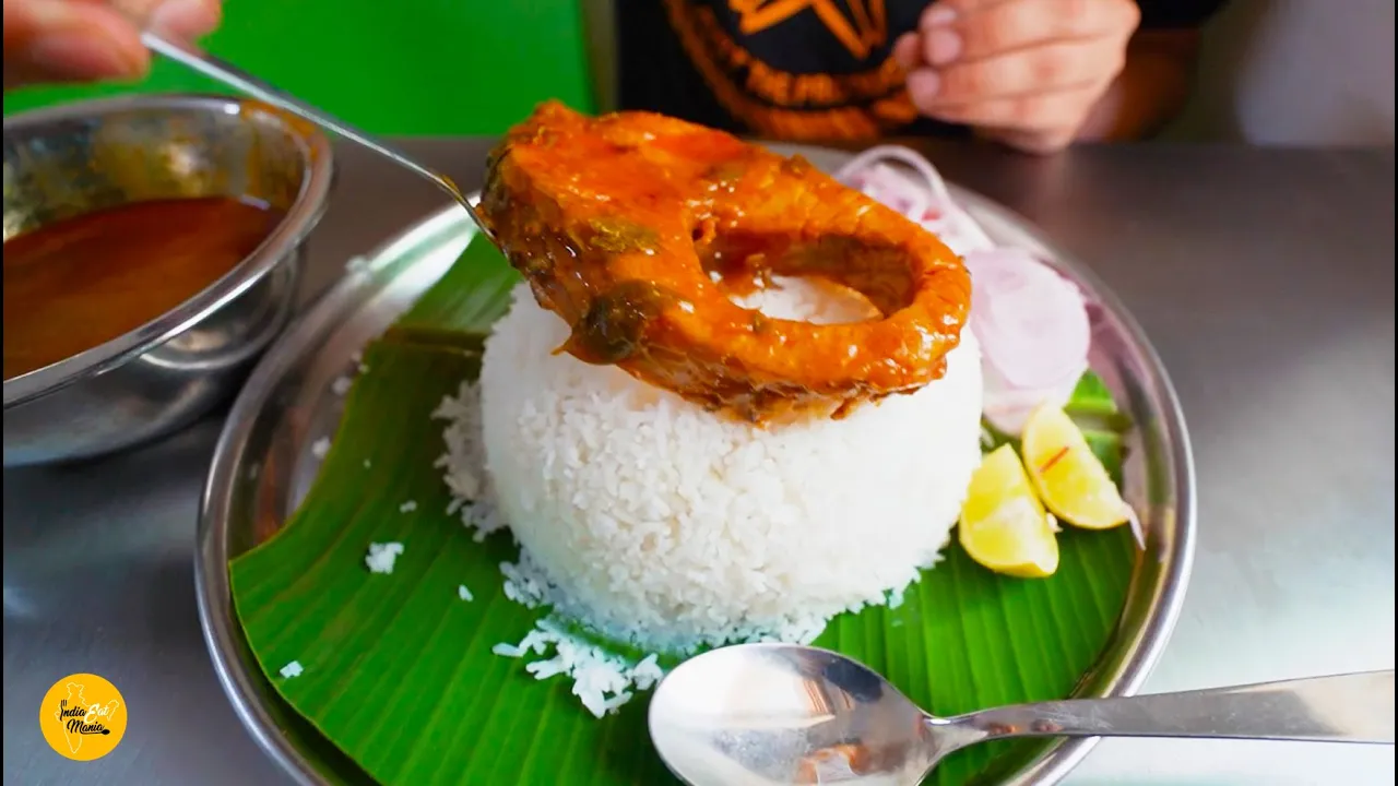 Telangana Famous Fish Canteen Making Cheapest Fish Curry Rice Rs. 50/- Only l Hyderabad Street Food