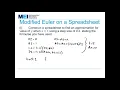 MEI FPT Differential Equations 3 - Numerical solutions Modified Euler method on a spreadsheet
