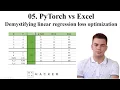 04B PyTorch tutorial - PyTorch VS Excel Demystifying linear regression loss optimization