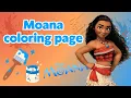 Moana coloring page page coloring book for children how to draw Moana