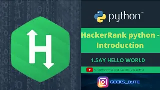1 Say Hello to Python Hackerrank Python