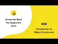 JS Basic20 introduction to object constructor