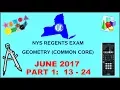 NYS Geometry Common Core June 2017 Regents Exam Part 1 s 13-24 ANSWERS