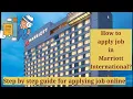 How to apply Job in Marriott brand