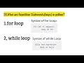 Python Decision making and Looping