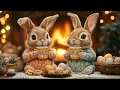 Easter Vibes 2026 - Cozy Jazz Music by the Fireplace with Cute Bunnies Spring Atmosphere for Chill