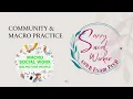 COMMUNITY MACRO PRACTICE - Condensed Master Class