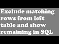 Exclude unmatching SQL table rows in Join 4 Exclusion methods in Joins