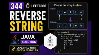 344 Reverse String leetcode java solution java coding interview questions