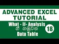 18 - Microsoft Excel Advanced Tutorials What-if-Analysis Data Table IT Plus SINHALA