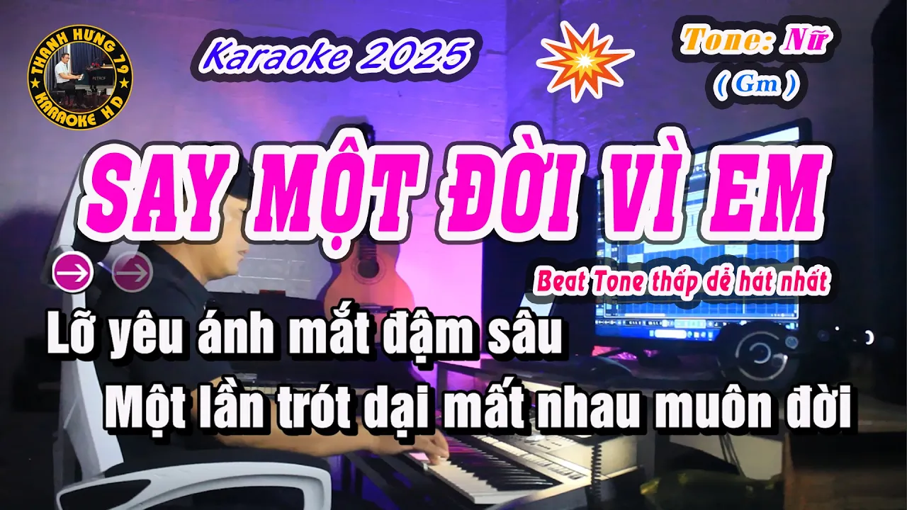 Say Một Đời Vì Em Karaoke Tone Nữ Thấp | Beat Guitar Acoustic Dễ Hát | Thanh Hưng 79