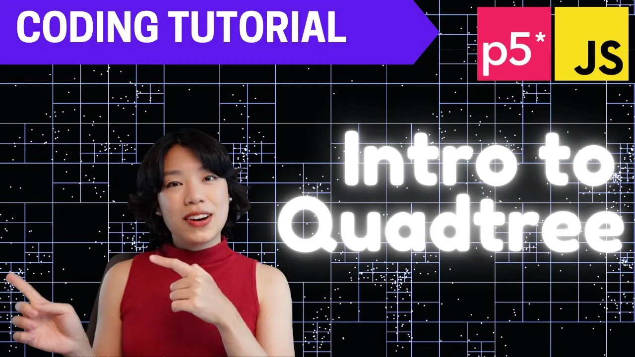 p5.js Coding Tutorial | Quadtree 🌴 (how not to crash your program w +1,000 colliding particles!)