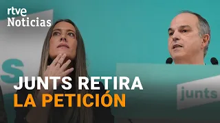 JUNTS retira la CUESTIÓN de CONFIANZA a PEDRO SÁNCHEZ para "EVITAR la RUPTURA" | RTVE Noticias