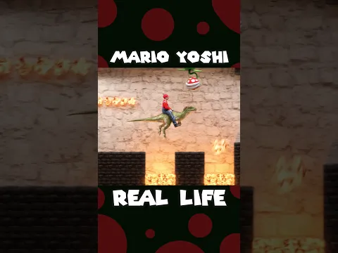 Mario and Yoshi in Bowser's Castle 🔥​ #reallife #mario #gaming