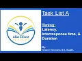 What are timing duration latency IRT By Yeni Task list A BACB 4th edition