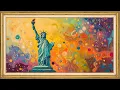 2 Hours Statue of Liberty Abstract Art Screensaver Colorful TV Frame Art in 4K Relaxing Visuals
