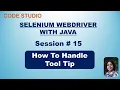 Selenium Webdriver with Java in Hindi 15 - How to Handle Tool Tip With Practical Example